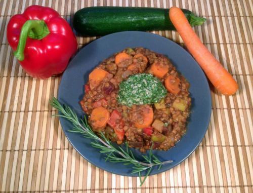 Linsen mit Petersilienpesto